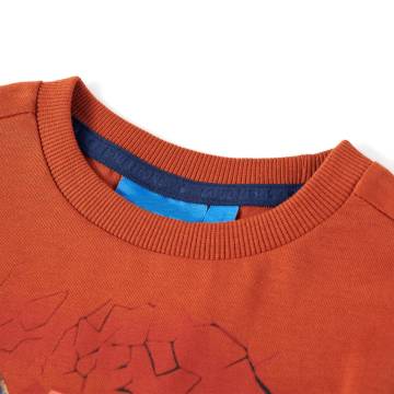 Kids' Long Sleeve T-shirt - Light Rust with Fox Design