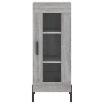 Stylish Highboard Grey Sonoma - 34.5x34x180 cm Engineered Wood