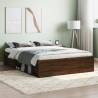 Bed Frame Brown Oak 135x190 cm Double Colour brown oak Size 135 x 190 cm 