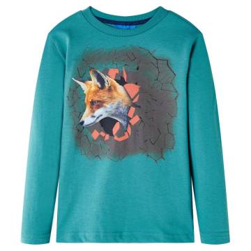 Kids' Long Sleeve T-shirt Dark Aqua 116 - Hipomarket