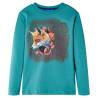 Kids' T-shirt with Long Sleeves Dark Aqua 116 Colour aqua Size 116 (5-6y) 