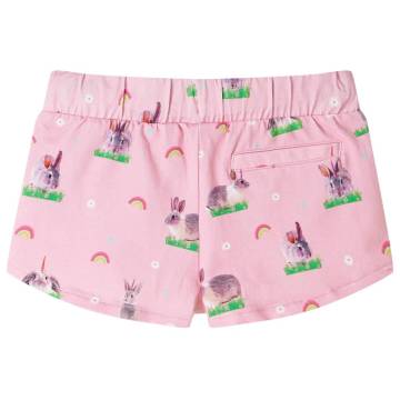 Kids' Light Pink Shorts with Drawstring - Size 140