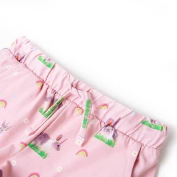 Kids' Light Pink Shorts with Drawstring - Size 140