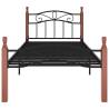 Stylish Black Metal & Oak Bed Frame 100x200 cm | Hipomarket