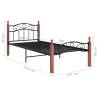 Stylish Black Metal & Oak Bed Frame 100x200 cm | Hipomarket