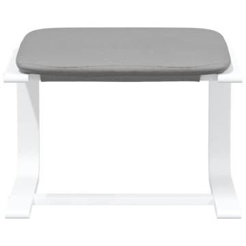 Modern Light Grey Footstool - 51x41x40 cm Fabric Design