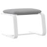 Modern Light Grey Footstool - 51x41x40 cm Fabric Design