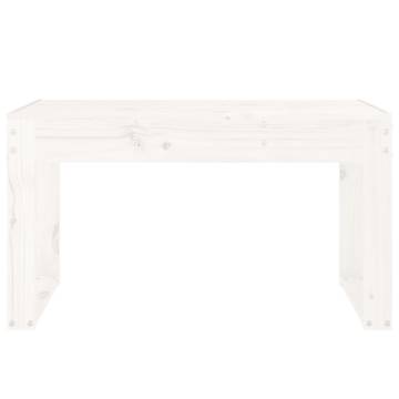 Garden Bench White 80x38 cm - Solid Pine Wood Outdoor Seating