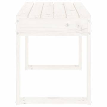 Garden Bench White 80x38 cm - Solid Pine Wood Outdoor Seating