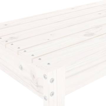 Garden Bench White 80x38 cm - Solid Pine Wood Outdoor Seating