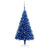 Artificial Pre-lit Christmas Tree with Ball Set Blue 180 cm PVC Colour blue and gold Size 180 x 93 cm Quantity in Package 1 Number of Branch Tips 