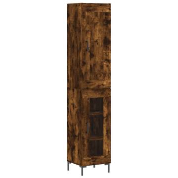 Elegant Highboard Smoked Oak 34.5x34x180 cm | Hipomarket UK