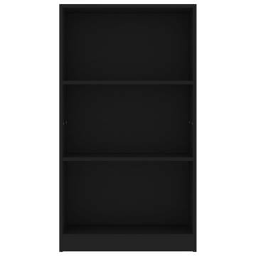 3-Tier Black Book Cabinet - Stylish & Functional Storage