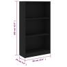 3-Tier Black Book Cabinet - Stylish & Functional Storage