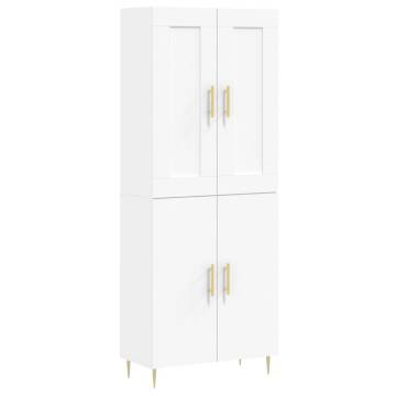 Stylish Highboard in White - 69.5x34x180 cm | Hipo Market