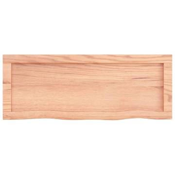 Light Brown Solid Wood Bathroom Countertop - 80x30cm