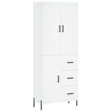 Stylish Highboard White 69.5x34x180 cm | Durable Engineered Wood