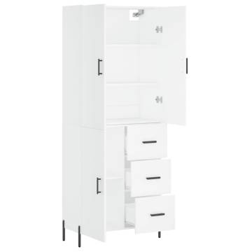 Stylish Highboard White 69.5x34x180 cm | Durable Engineered Wood