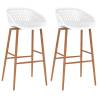 Bar Chairs 2 pcs White Colour white and brown Quantity in Package 2 