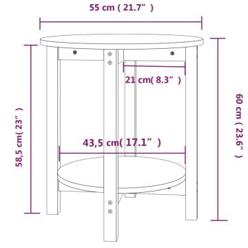 Elegant White Coffee Table Ø 55x60 cm Solid Pine Wood