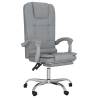 Massage Reclining Office Chair - Light Grey Fabric | Hipo Market