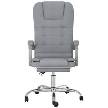 Massage Reclining Office Chair - Light Grey Fabric | Hipo Market