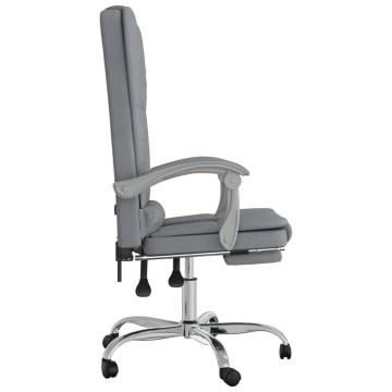 Massage Reclining Office Chair - Light Grey Fabric | Hipo Market