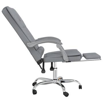 Massage Reclining Office Chair - Light Grey Fabric | Hipo Market