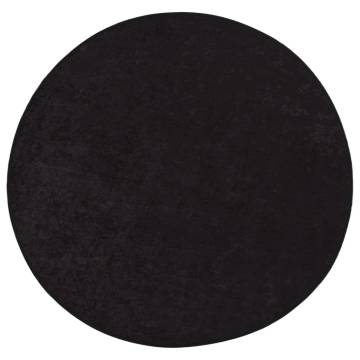 Rug Washable Anthracite Ø 200 cm | Anti Slip & Soft Material