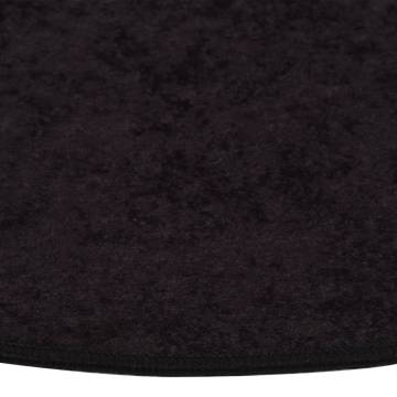 Rug Washable Anthracite Ø 200 cm | Anti Slip & Soft Material