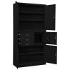 Durable Black Office Cabinet 90x40x180 cm - Steel Storage Solution