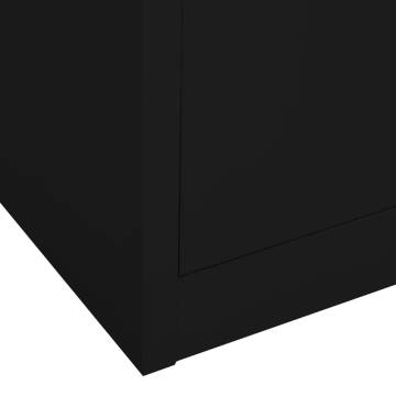 Durable Black Office Cabinet 90x40x180 cm - Steel Storage Solution