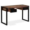 Industrial Solid Reclaimed Wood Desk with 2 Drawers - 120x50cm