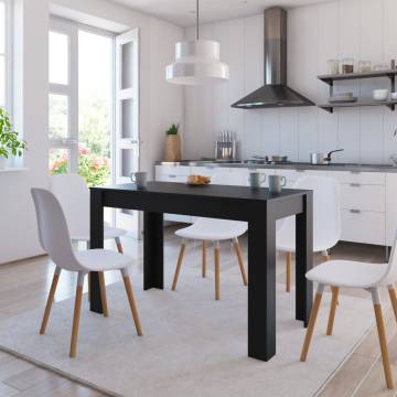 Black Dining Table 120x60 cm - Durable Engineered Wood