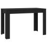 Black Dining Table 120x60 cm - Durable Engineered Wood