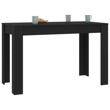 Black Dining Table 120x60 cm - Durable Engineered Wood