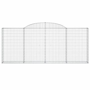 Arched Gabion Baskets (5 pcs) - 300x30x120/140 cm | Hipomarket