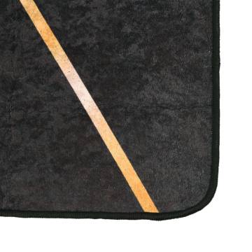 Washable Black and Gold Rug 160x230 cm | Anti-Slip Design