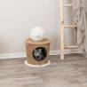 TRIXIE Cat Cuddly Cave & Scratching Ball - Taupe 36x50 cm