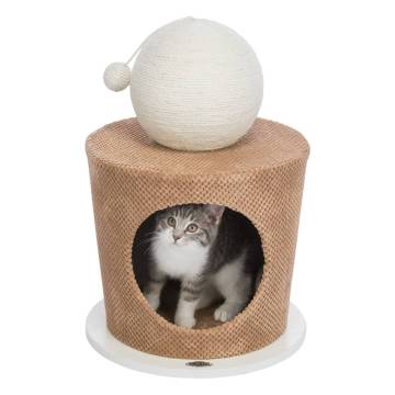 TRIXIE Cat Cuddly Cave & Scratching Ball - Taupe 36x50 cm