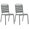 Stackable Outdoor Chairs 2 pcs Steel Grey Colour grey Quantity in Package 2 Number of 