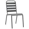 Stackable Outdoor Chairs - 2 pcs Steel Grey | HipoMarket