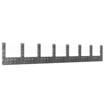 U-shape Gabion Basket with 8 Posts - 860x20x150 cm