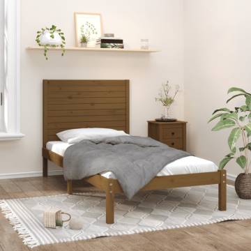 Honey Brown Solid Wood Bed Frame 100x200 cm - Stylish & Sturdy