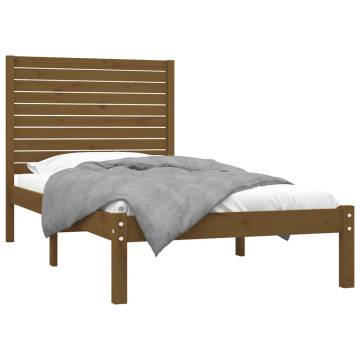 Honey Brown Solid Wood Bed Frame 100x200 cm - Stylish & Sturdy