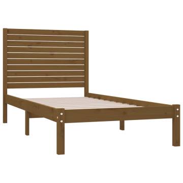 Honey Brown Solid Wood Bed Frame 100x200 cm - Stylish & Sturdy