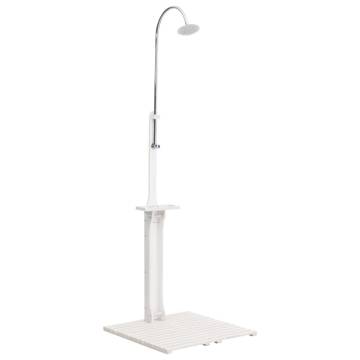 Garden Shower White Wood - Durable & Stylish Outdoor Shower