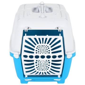 Durable Pet Carrier Blue & White - 48x31.5x33cm