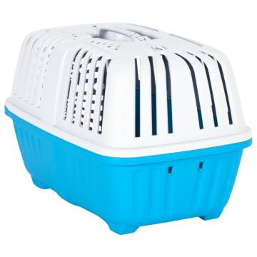 Durable Pet Carrier Blue & White - 48x31.5x33cm