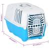 Durable Pet Carrier Blue & White - 48x31.5x33cm